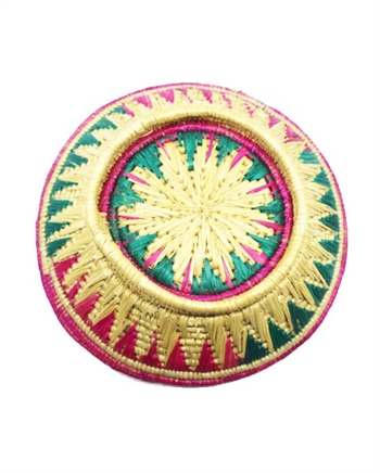 Hand Craft Sikki Grass Chapati Basket Multi Color