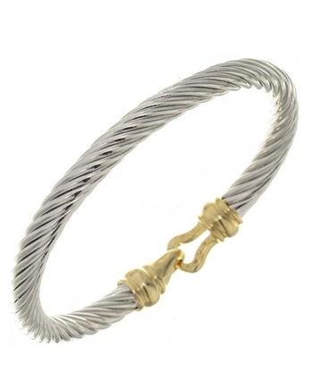 Cable Bracelet Buckle Clasp Bangle  6mm 