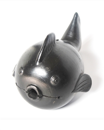 Fish coin bank black