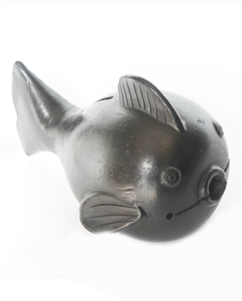 Fish coin bank black