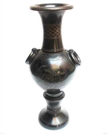 Mercury inlaid black Pottery Flower Vase