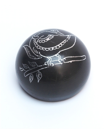 Mercury inlaid black Pottery Flower Round Paper Weight