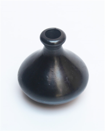 Bud Shaped Black Pottery Miniature 