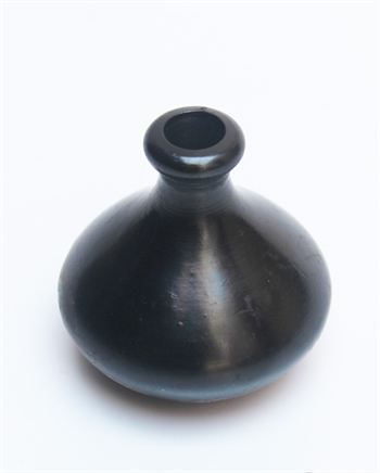 Bud Shaped Black Pottery Miniature 