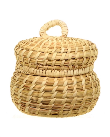 Indian Southwest Basket With Lid 20th Century 5" Wide